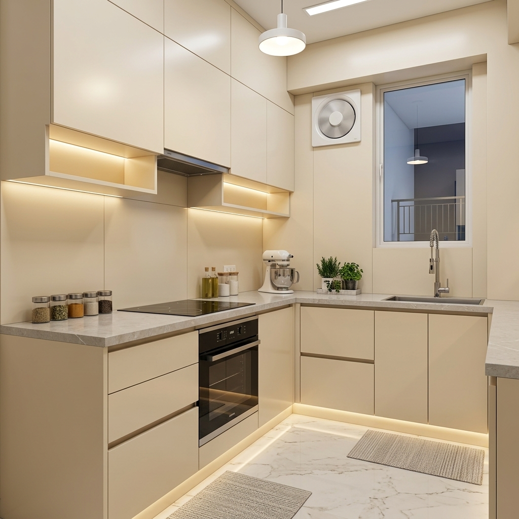 Premium modern modular kitchen after renovation